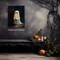 Spooky Ghost Oil Painting Wall Art – Dark Academia Halloween Poster, Ghost Holding Candle Canvas Print, 12x16 in Unframed
